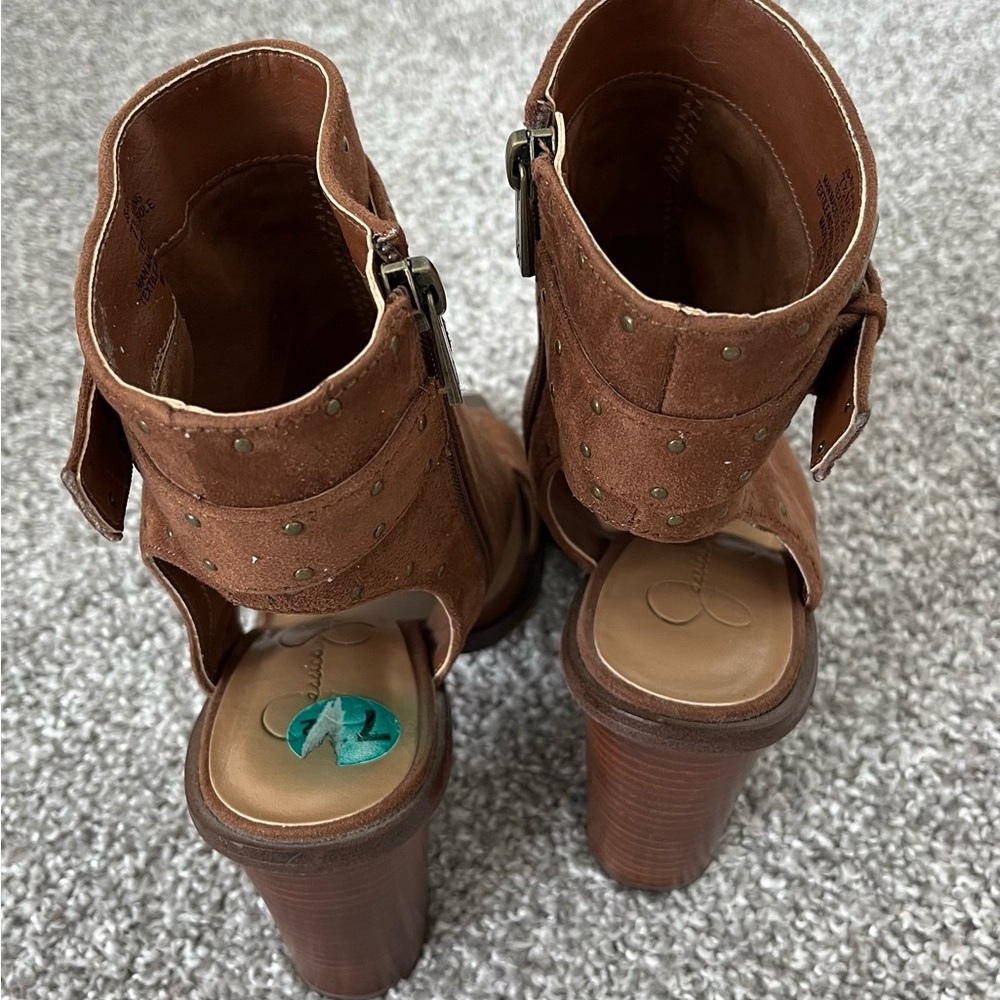 Jessica Simpson Brown Suede Women's Heeled Sandals - Picture 5 of 5